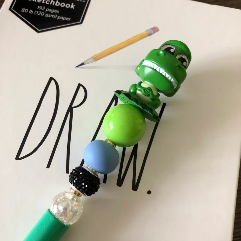 Disney Doorables: Toy Story: Rex handmade beaded pen